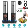Electric Salt and Pepper Grinder Rechargeable Charging Base Automatic Salt Mill LED Indicator Adjustable Coarseness One Hand Easy Operation