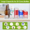Drink Organizer for Fridge Spring Loaded Beverage Dispenser Width Adjustable Drink Holder with Automatic Pusher Glide 5 Rows Hold up to 25 Cans Bottle