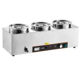 Commercial Soup Warmer Soup Station with 3*6.34Qt Pot Soup Kettle Warmer