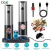 Electric Salt and Pepper Grinder Rechargeable Charging Base Automatic Salt Mill LED Indicator Adjustable Coarseness One Hand Easy Operation