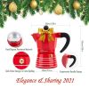 Stovetop Espresso Maker 3 Cup Moka Pot; Italian Cuban Greca Coffee Maker; Aluminum Durable and Easy to Use & Clean(6oz Red) Amazon Banned