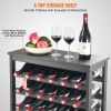 VEVOR 42 Bottle Modular Wine Rack, 7-Tier Solid Bamboo Wood Storage Racks with Table Top, Floor Freestanding Wines Holder Display Shelf