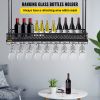 VEVOR Ceiling Wine Glass Rack, 35.8 x 13 inch Hanging Wine Glass Rack, 18.9-35.8 inch Height Adjustable Hanging Wine Rack Cabinet