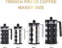 Large French Press Coffee Maker; Stainless Steel French Press 1000 ml