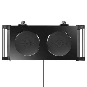 2000W Electric Dual Burner Portable Coil Heating Hot Plate Stove Countertop RV Hotplate with 5 Temperature Adjustments Portable Handles (Option: Stove BlackDouble)