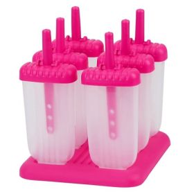 6Pcs Popsicle Molds Reusable Ice Cream DIY Ice Pop Maker Ice Bar Maker Plastic Popsicle Mold For Homemade Iced Snacks (Option: IceMoldMaker HotPink)