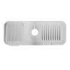 Faucet Splash Mat 14.56x5.51in Silicone Sink Drying Mat Water Drip Catching Tray Water Drainage Pad Sponge Soap Holder for Kitchen Bathroom Sink Fauce