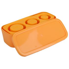 Ice Cube Tray Fit For 20OZ/30OZ/40OZ Stanley Cup Easy Release Silicone Hallow Cylinder Tumbler Ice Cube Mold With Lid And Bin for Iced Juice Whiskey C (Option: IceCubeTray Orange)