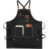 Chef Apron for Men Women with Pockets, Canvas Aprons for Kitchen Cooking, Artist Painting, Work Apron for Restaurant Garden