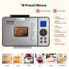 VEVOR Bread Maker, 19-in-1 2LB Dough Machine, Nonstick Ceramic Pan Automatic Breadmaker with Gluten Free Setting, Whole Wheat Bread Making, Digital